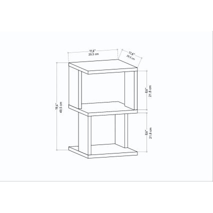 Natbord ZUNA eg/hvid