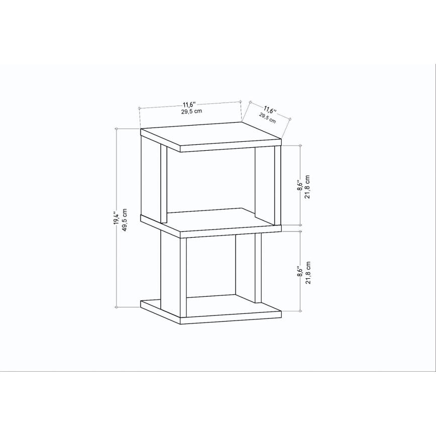 Natbord ZUNA eg/hvid