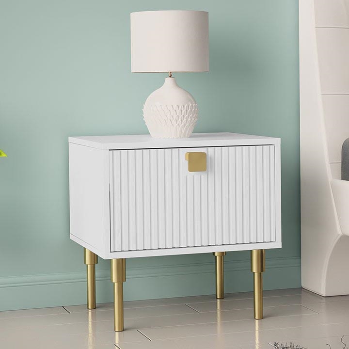 Natskab DORSET 50x50 cm hvid/guld