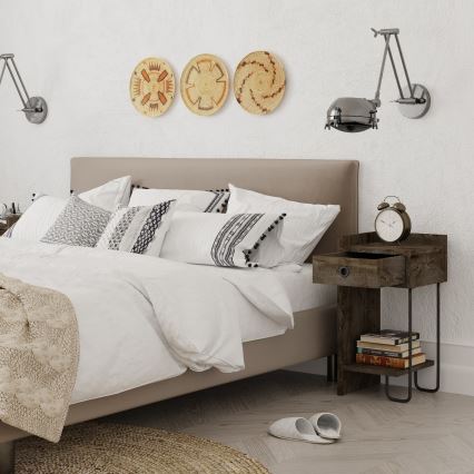 Natsbord CACTUS 60x29,5 cm brun/sort