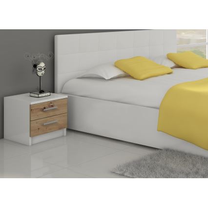 Nattbord TOD hvid/eg artisan