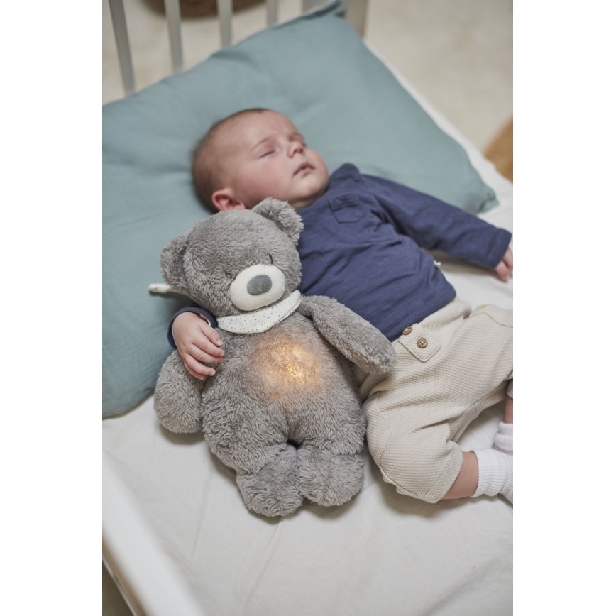 Nattou - Krammedyr med melodi og lys SLEEPY BEAR 04.01.2001 grå