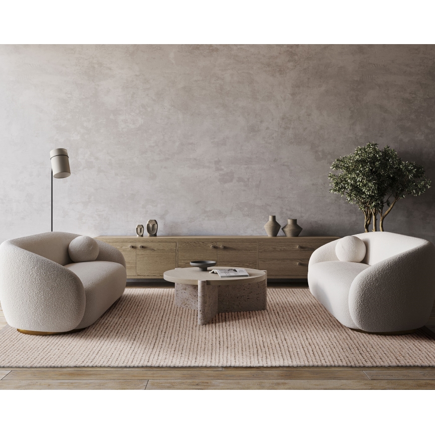 Naturligt gulvtæppe FIR WOOL 70 x 140 cm 2600 g/m² creme
