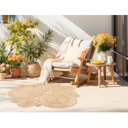 Naturligt rundt gulvtæppe JUTA 140 cm beige