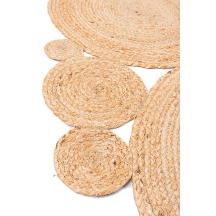 Naturligt rundt gulvtæppe JUTA 140 cm beige