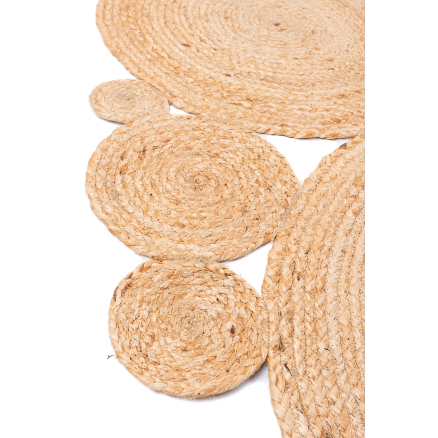 Naturligt rundt gulvtæppe JUTA 140 cm beige