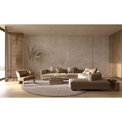 Naturligt rundt tæppe FIR WOOL 160 cm 2600 g/m2 beige