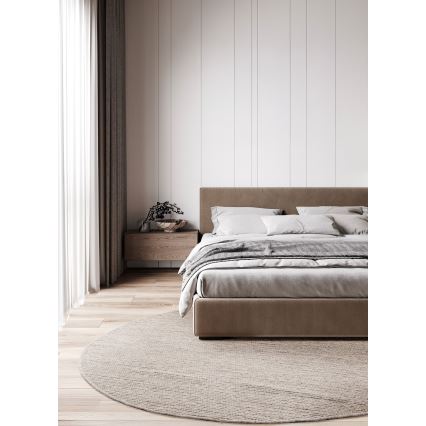 Naturligt rundt tæppe FIR WOOL 160 cm 2600 g/m2 beige