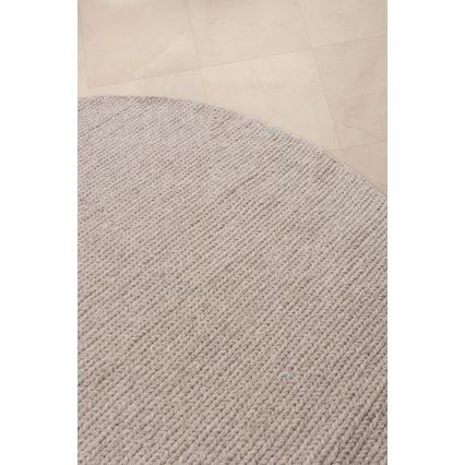 Naturligt rundt tæppe FIR WOOL 160 cm 2600 g/m2 beige