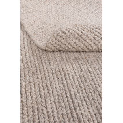 Naturligt rundt tæppe FIR WOOL 160 cm 2600 g/m2 beige