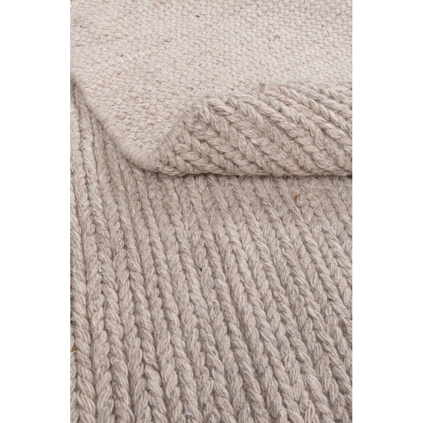 Naturligt rundt tæppe FIR WOOL 160 cm 2600 g/m2 beige