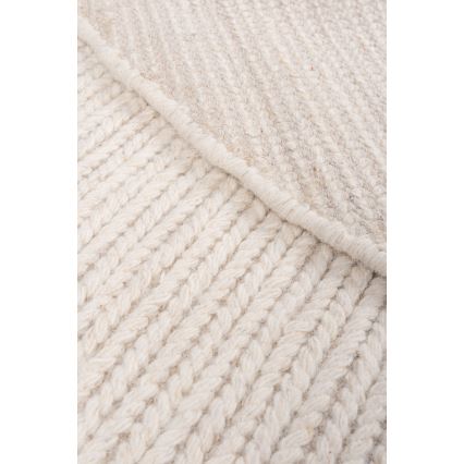 Naturligt rundt tæppe FIR WOOL 160 cm 2600 g/m2 creme