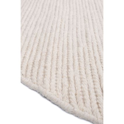 Naturligt rundt tæppe FIR WOOL 160 cm 2600 g/m2 creme
