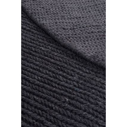 Naturligt rundt tæppe FIR WOOL Ø 160 cm, 2600 g/m², antracit