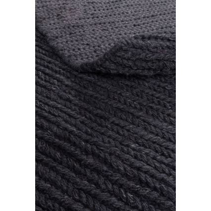 Naturligt rundt tæppe FIR WOOL Ø 160 cm, 2600 g/m², antracit