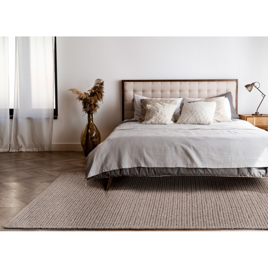 Naturligt tæppe FIR WOOL 120x170 cm 2600 g/m2 beige