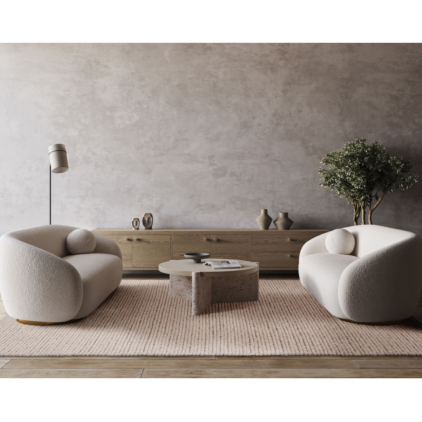 Naturligt tæppe FIR WOOL 160 x 230 cm 2600 g/m² cremefarvet