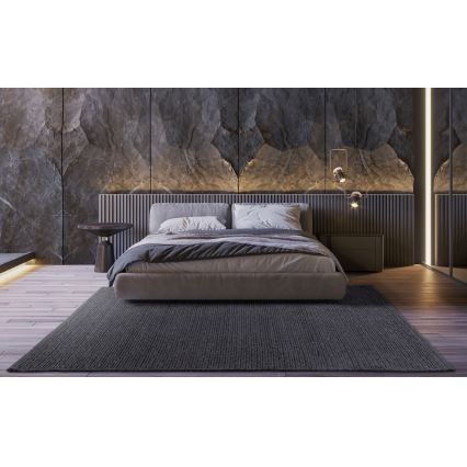 Naturligt tæppe FIR WOOL 70x140 cm 2600 g/m2 antracit