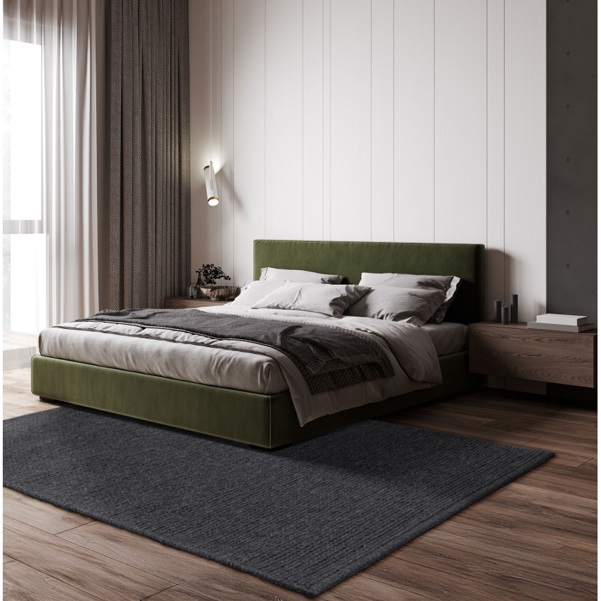 Naturligt tæppe FIR WOOL 70x140 cm 2600 g/m2 antracit