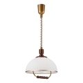 Nedhængt loftlampe RAMONA 1xE27/60W/230V beige/mørkebrun/fyrretræ