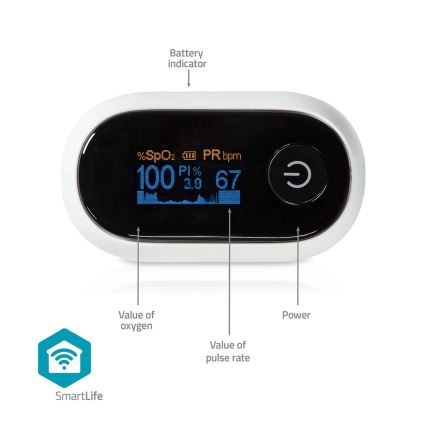 Smart pulsoximeter 2xAAA Tuya