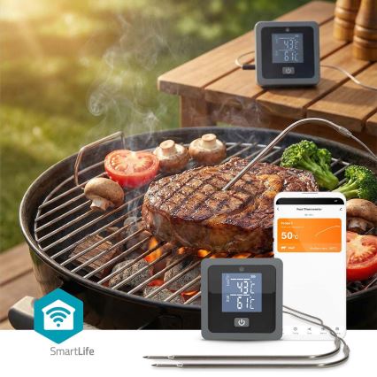 Smart digitalt kødtermometer med LCD-display SmartLife 0-300 °C 2xAAA