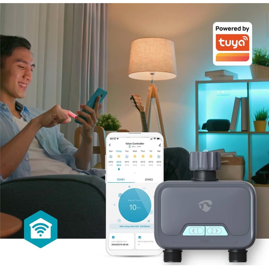 Vandstrømsregulator 4xAA Wi-Fi Tuya IP54
