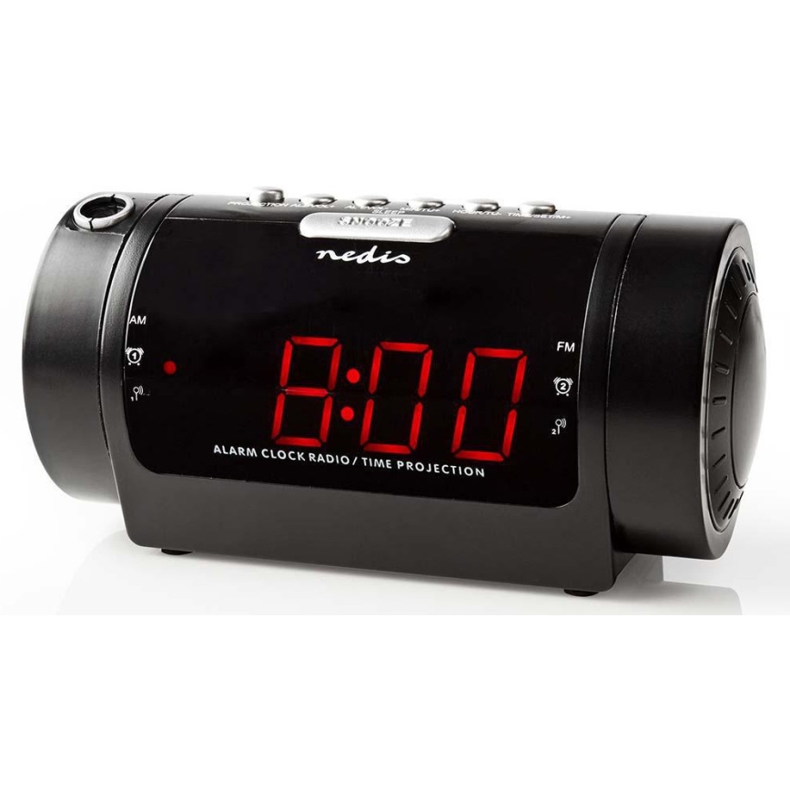 Clockradio med LED-display og projektor 230V