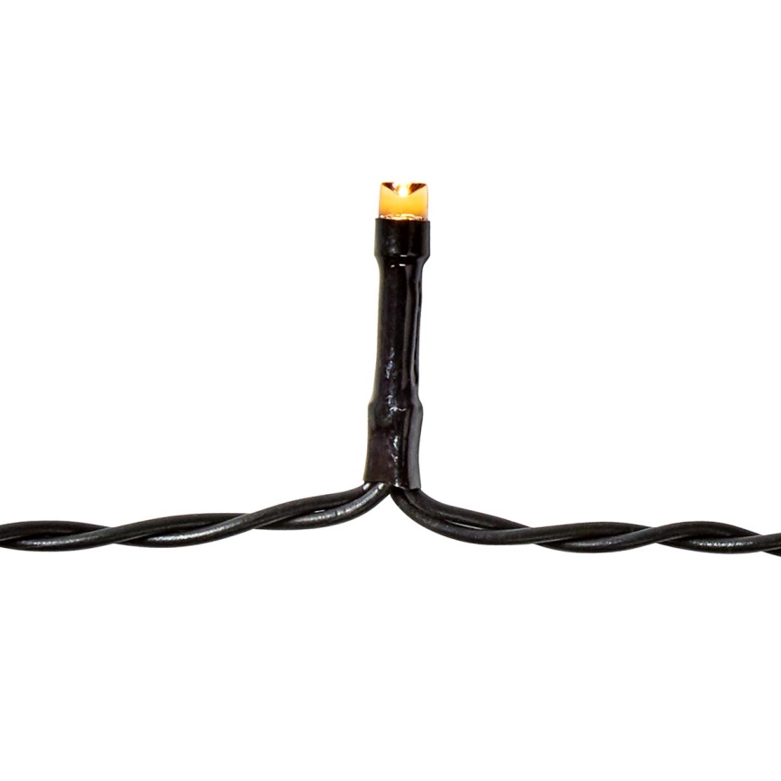 LED udendørs lyskæde, 48 LED, 7 funktioner, 3 x AA, 4,1 m, IP44, varmhvid