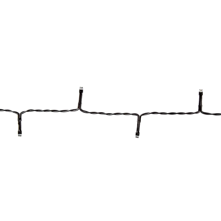 LED udendørs lyskæde, 48 LED, 7 funktioner, 3 x AA, 4,1 m, IP44, varmhvid