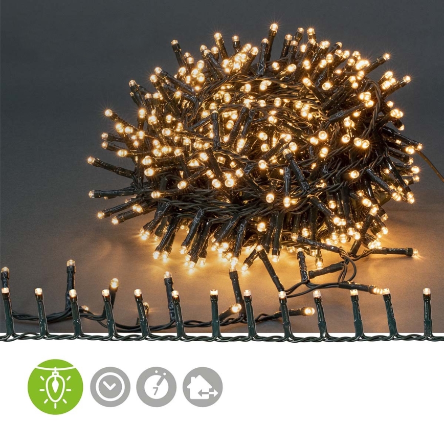LED udendørs julelyskæde 560xLED/7 funktioner 14 m IP44 varm hvid