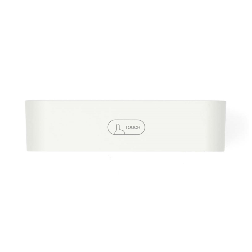 Digitalt ur med alarm, termometer og hygrometer, batteridrevet (2 x AA), hvid