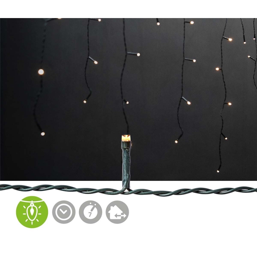 LED udendørs julegardin 360xLED/7 funktioner 14 m IP44 varm hvid