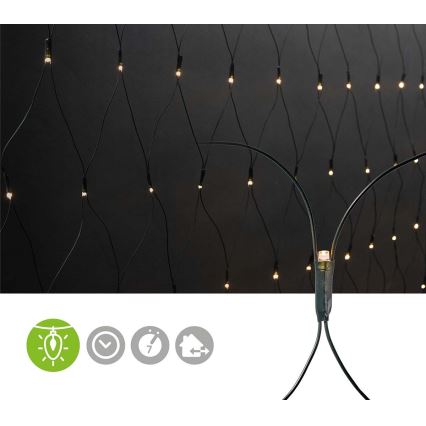LED udendørs julegardin 160xLED/7 funktioner 5m IP44 varm hvid