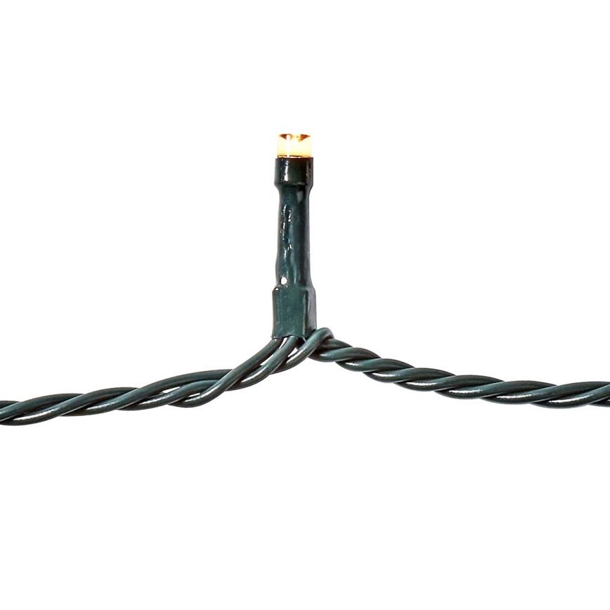 LED udendørs julelyskæde, 180 LED / 7 funktioner, 16,5 m, IP44, varm hvid