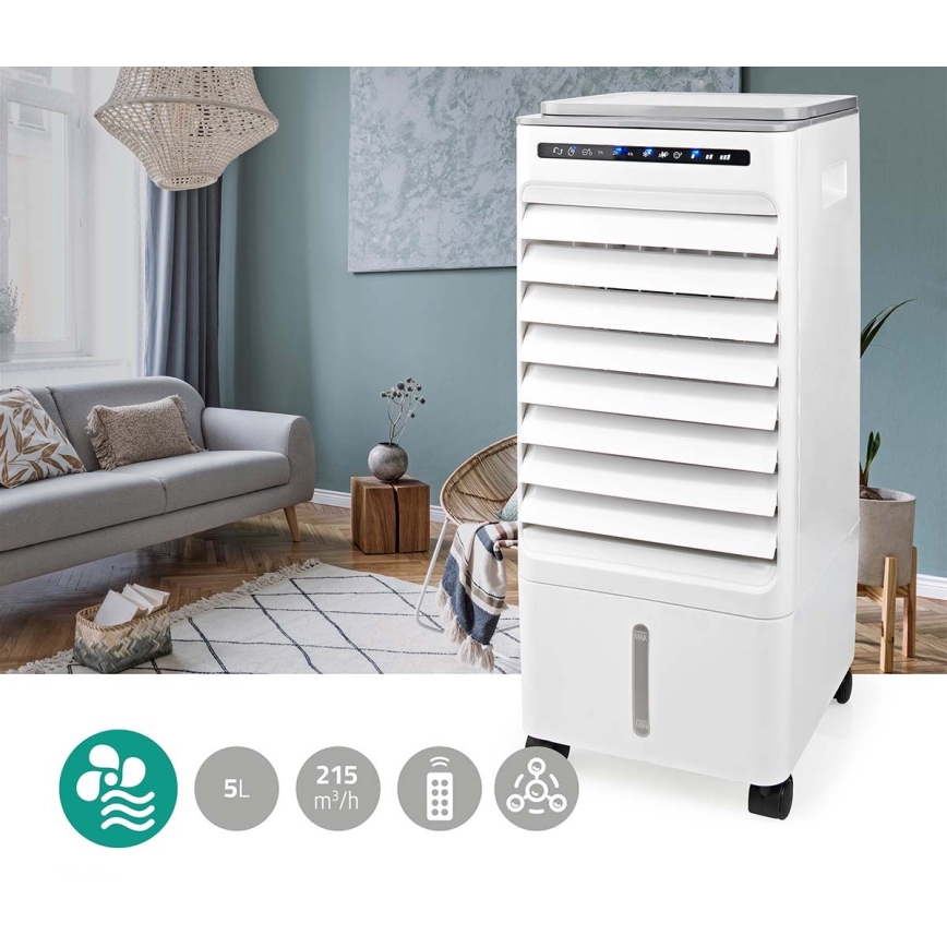 Luftkøler 65W/230V hvid + fjernbetjening