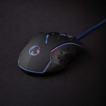 LED gaming-mus 1200/1800/2400/3600 DPI 6 knapper sort