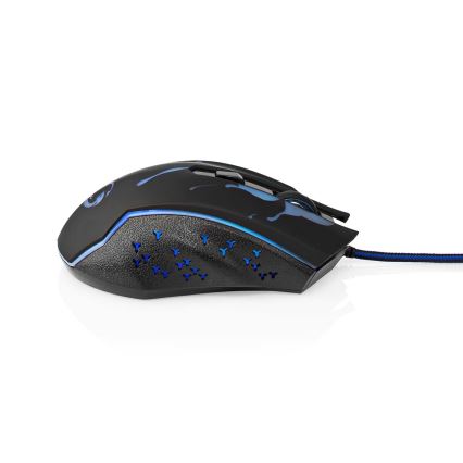 LED gaming-mus 1200/1800/2400/3600 DPI 6 knapper sort