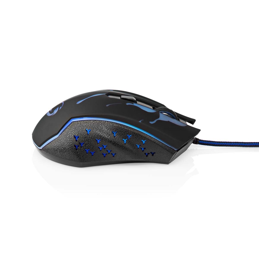 LED gaming-mus 1200/1800/2400/3600 DPI 6 knapper sort