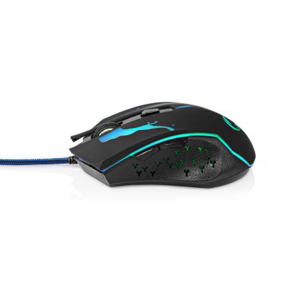LED gaming-mus 1200/1800/2400/3600 DPI 6 knapper sort