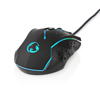 LED gaming-mus 1200/1800/2400/3600 DPI 6 knapper sort