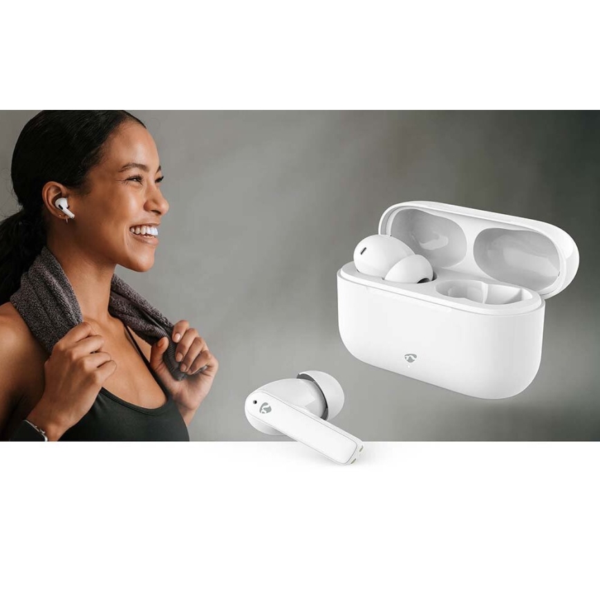 Wireless earphones med ENC IPX4 hvid