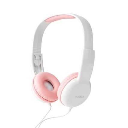 Kablet hovedtelefoner pink / hvid