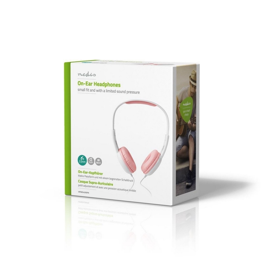 Kablet hovedtelefoner pink / hvid