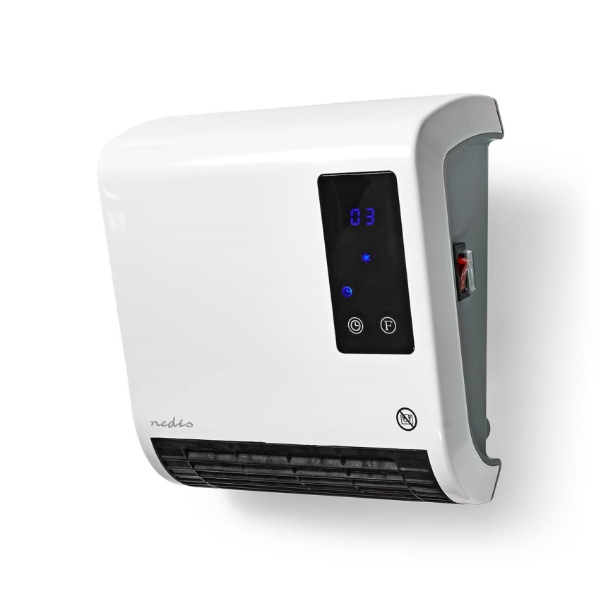 Varmelegeme med LED-display og termostat 2000W/230V IP22 + fjernbetjening