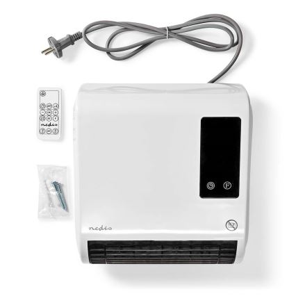 Varmelegeme med LED-display og termostat 2000W/230V IP22 + fjernbetjening