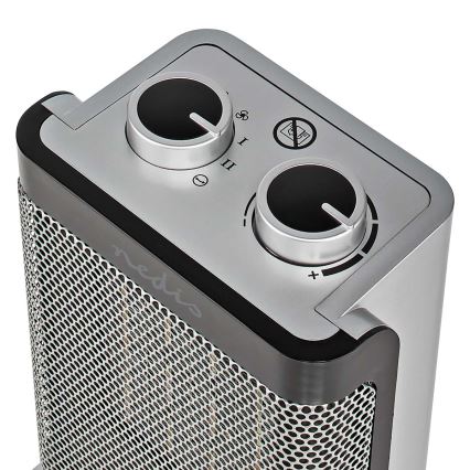 Ventilator med keramisk varmeelement 1000/1500W/230V sølvfarvet