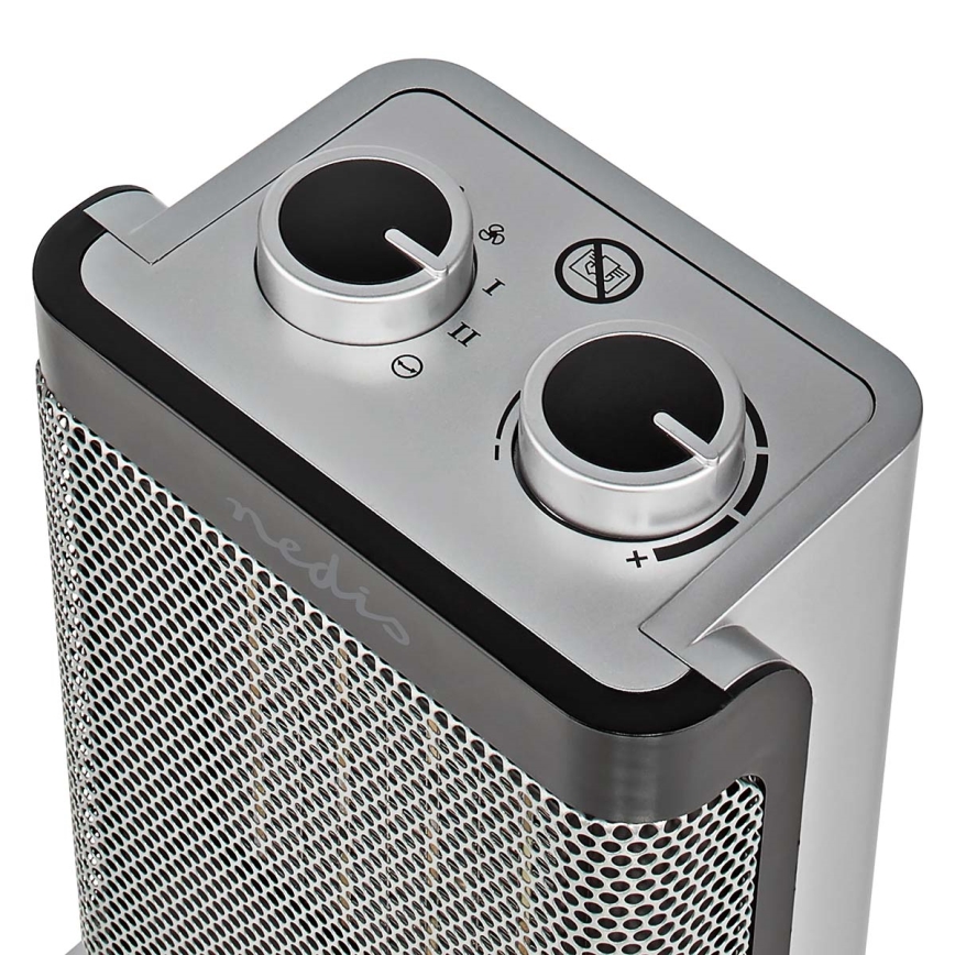Ventilator med keramisk varmeelement 1000/1500W/230V sølvfarvet
