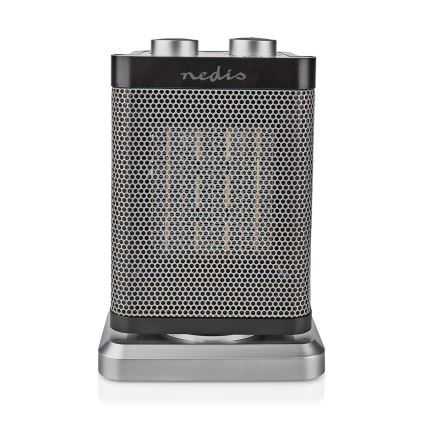 Ventilator med keramisk varmeelement 1000/1500W/230V sølvfarvet