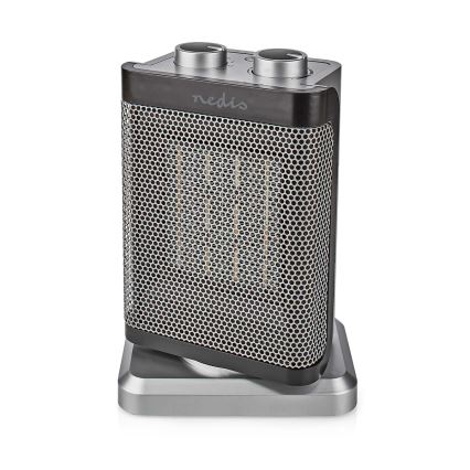 Ventilator med keramisk varmeelement 1000/1500W/230V sølvfarvet